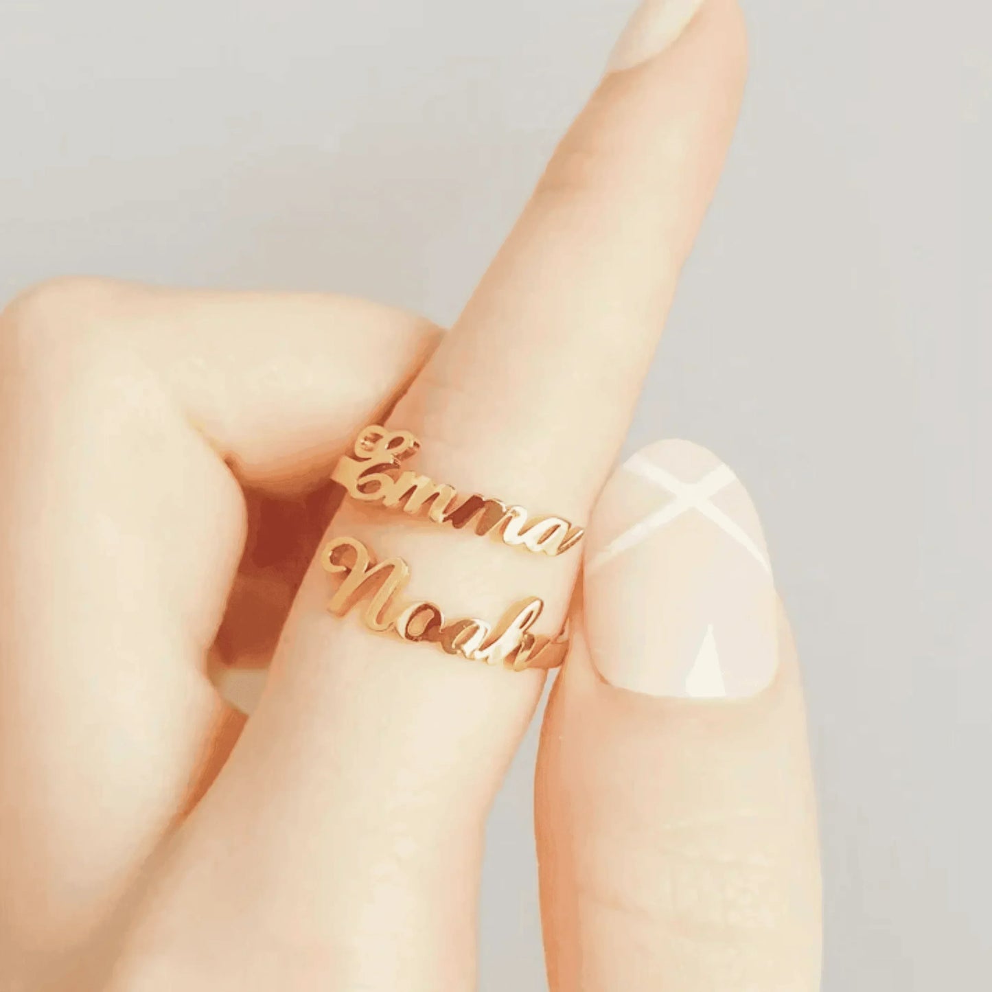 Custom Double Name Ring - Gemify