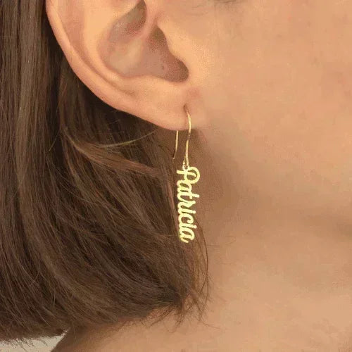 Custom Vertical Name Earrings 2pcs - Gemify