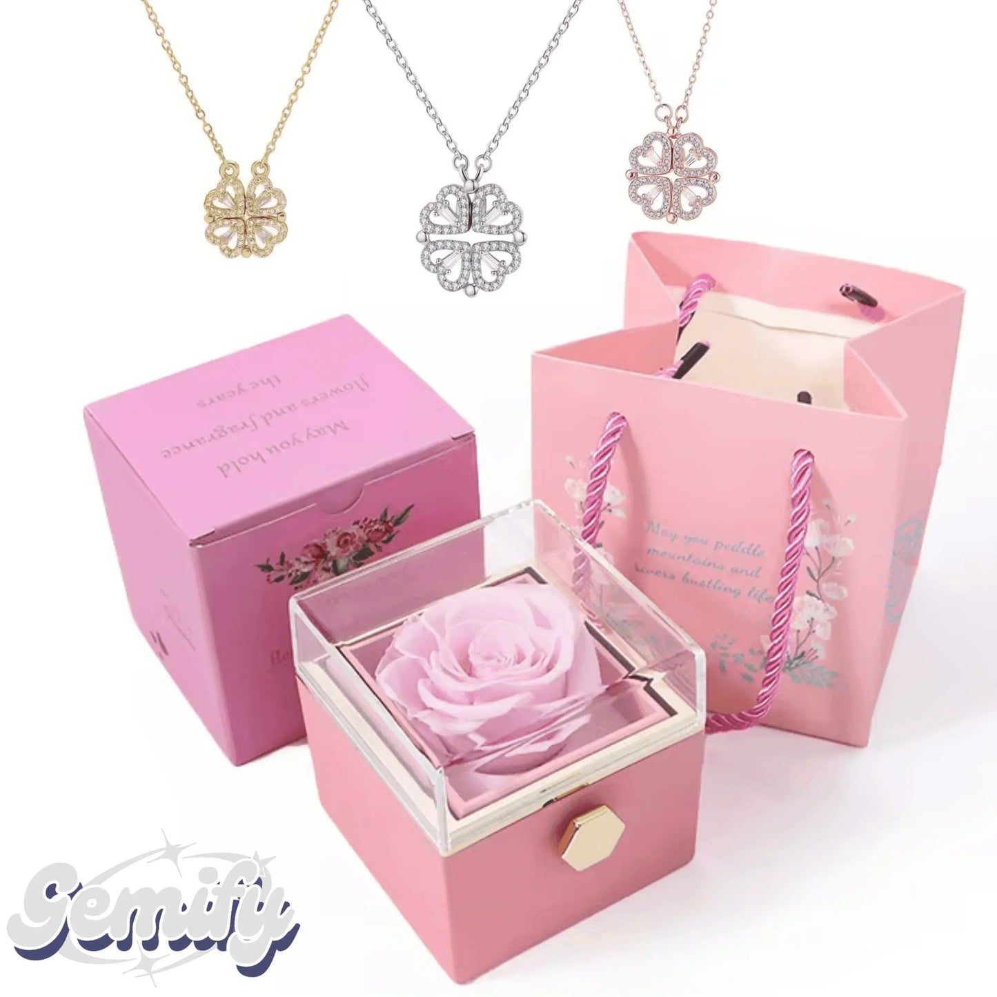 Forever rose - Luck Heart Necklace - Gemify