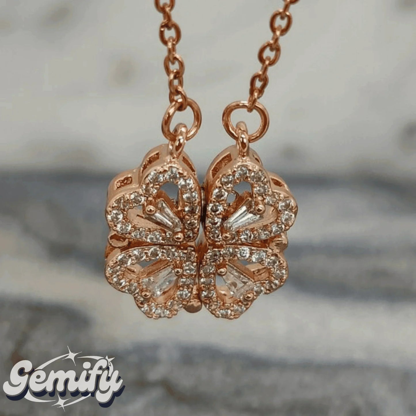 Forever rose - Luck Heart Necklace - Gemify