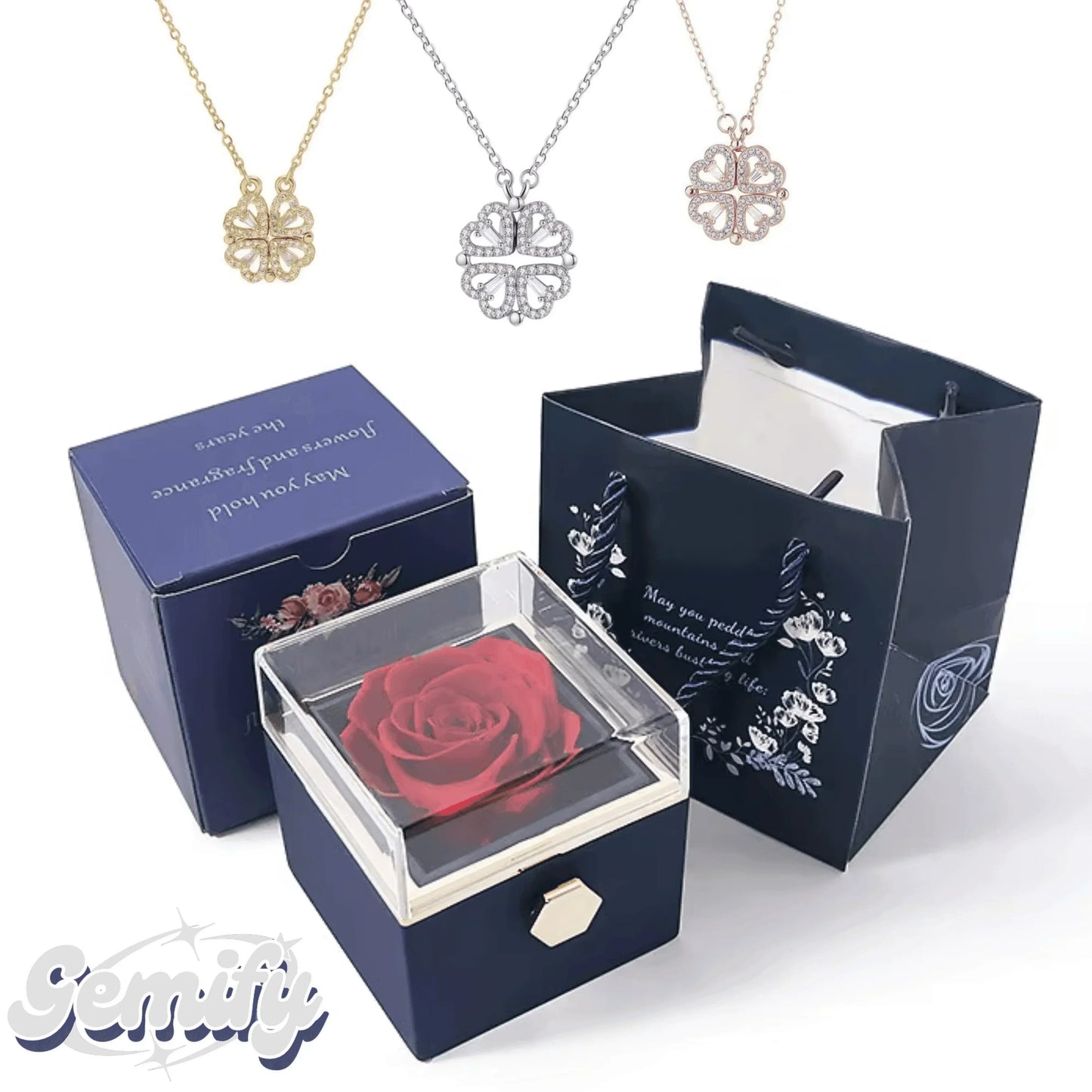 Forever rose - Luck Heart Necklace - Gemify