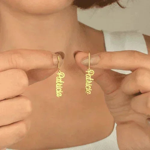 Custom Vertical Name Earrings 2pcs - Gemify
