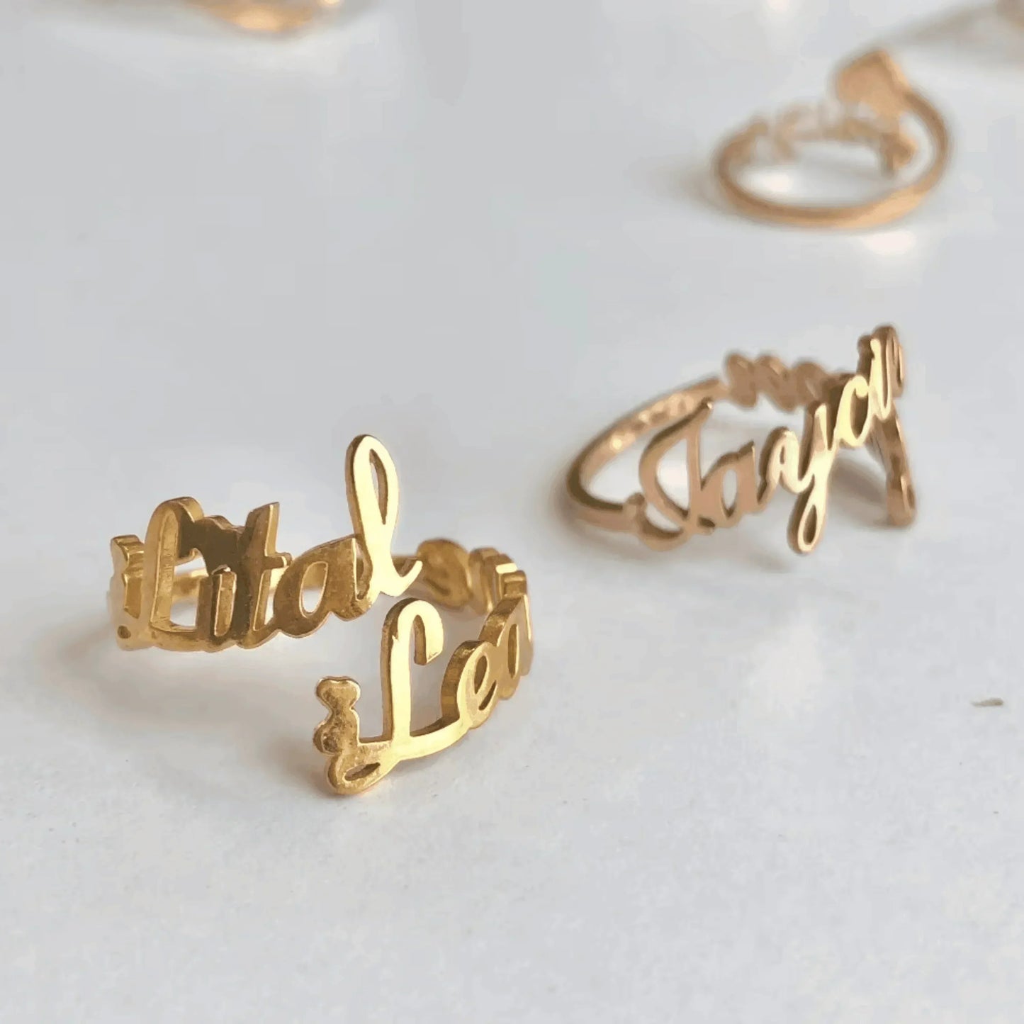 Custom Double Name Ring - Gemify