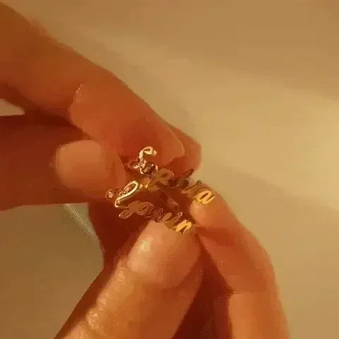 Custom Double Name Ring - Gemify