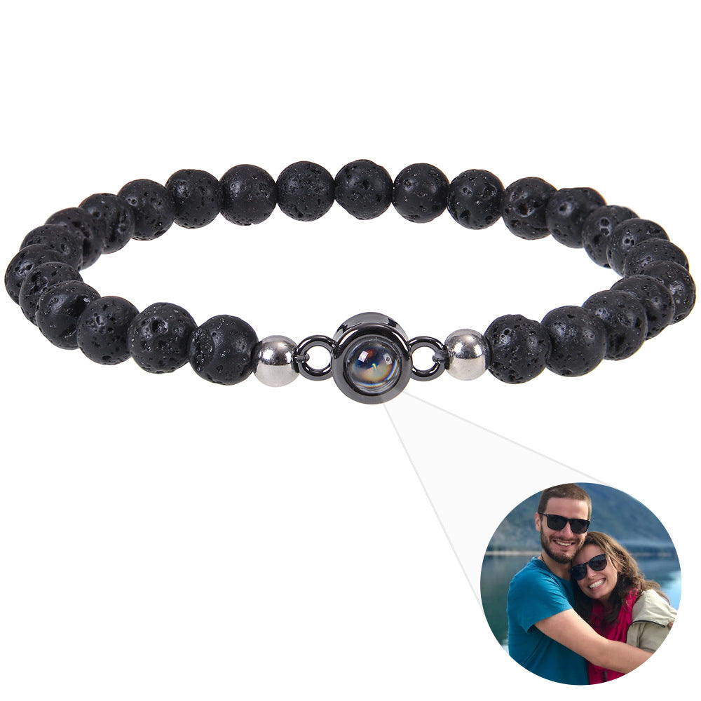 Gemify™ Beads Picture bracelet Volcanic Stone Bracelet Natural Stone Photo Projection Bracelet
