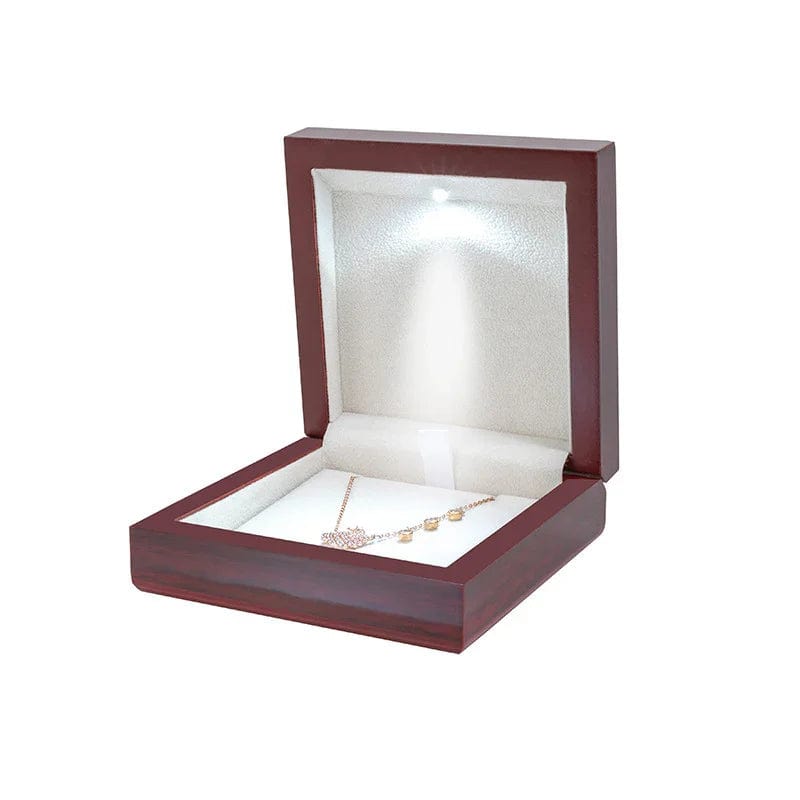 Gemify® BOX WOOD RED Red Wood Gift Box With Spotlight