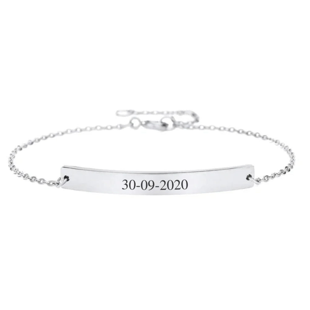 Gemify⢠Bracelet tag 1 Silver Custom Engraved Name Bracelet