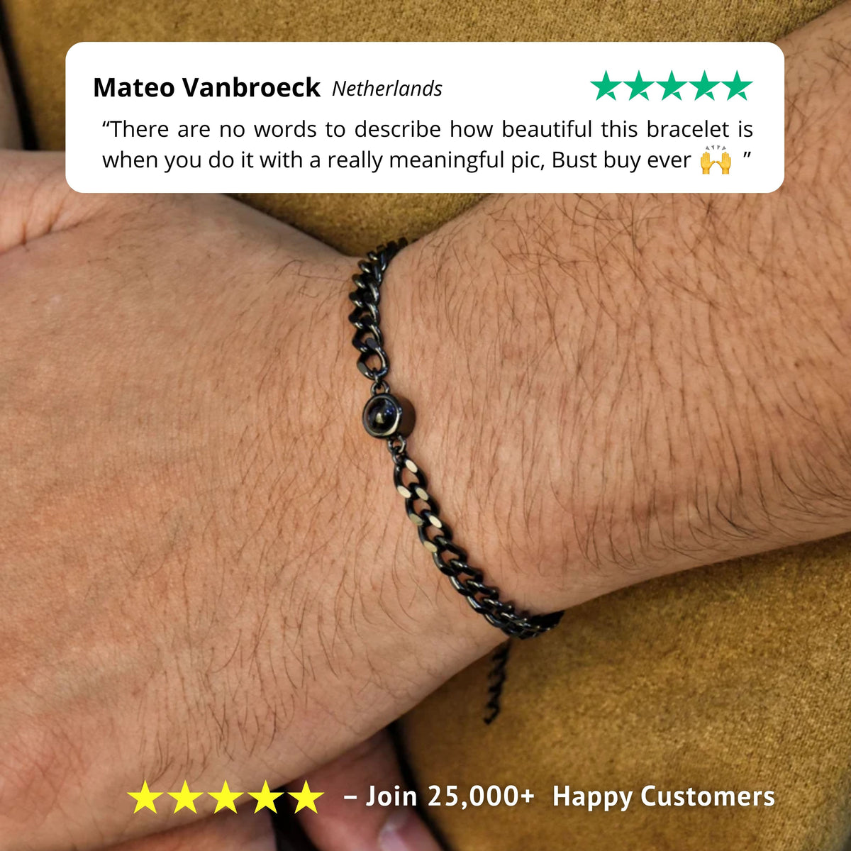 Gemify® Cuban photo pro bracelet Custom Cuban Photo Projection Bracelet