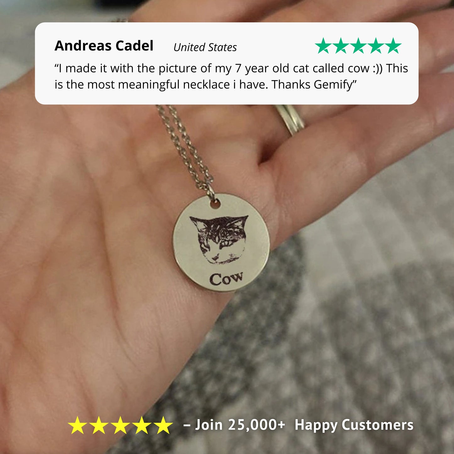 Gemify™ Disc pet chain Custom Photo Disc Pet Necklace & Keychain