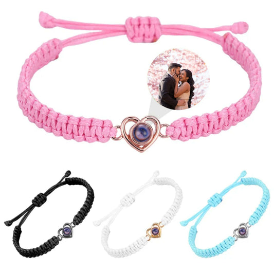 Gemify⢠Heart photo bravelet rope Heart Custom Photo Projection Bracelet