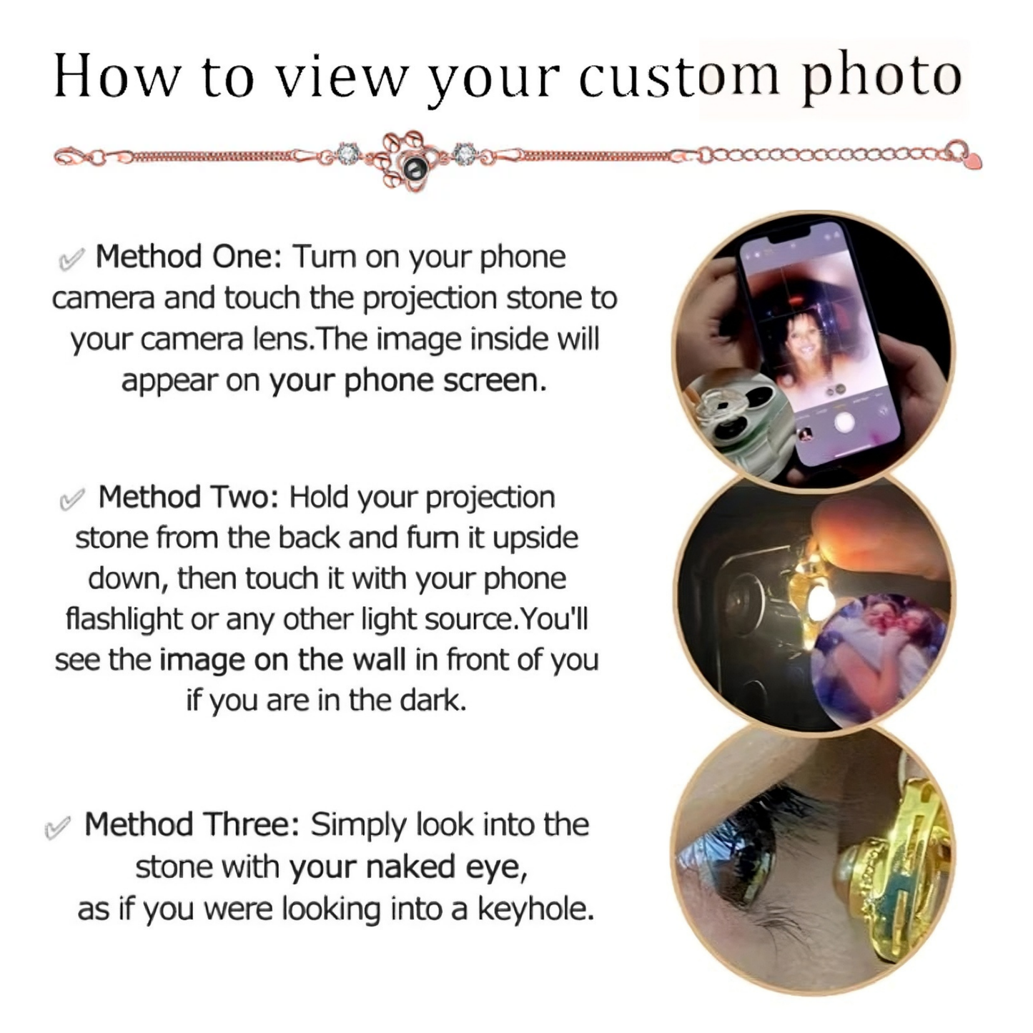 Gemify™ Pet picture bracelet 1 Custom Paw Picture Projection Bracelet