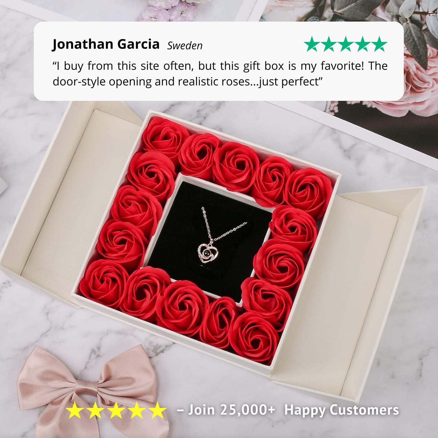 Gemify™ Rose door gift box Eternal Rose double door gift box