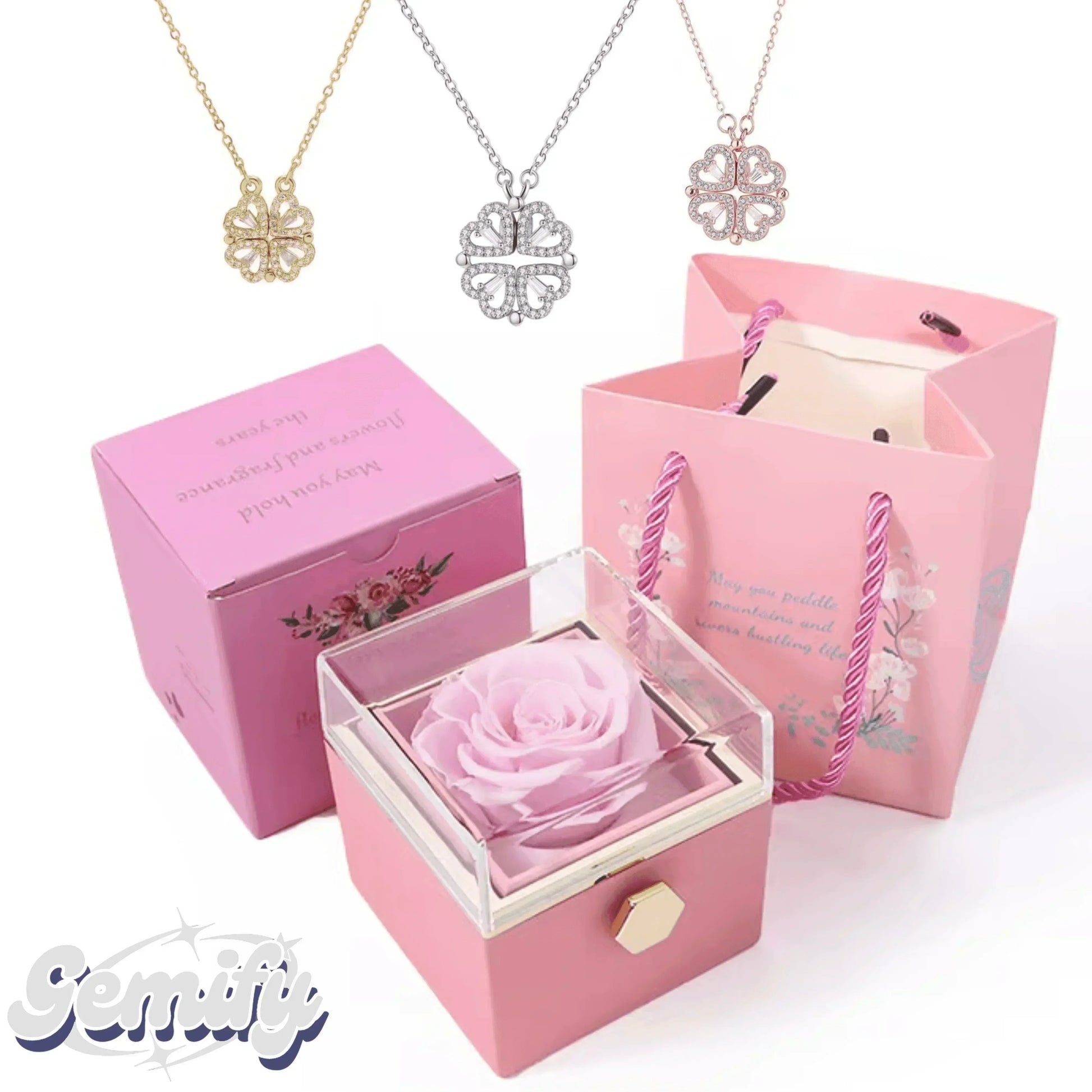 Forever rose - Luck Heart Necklace - Gemify