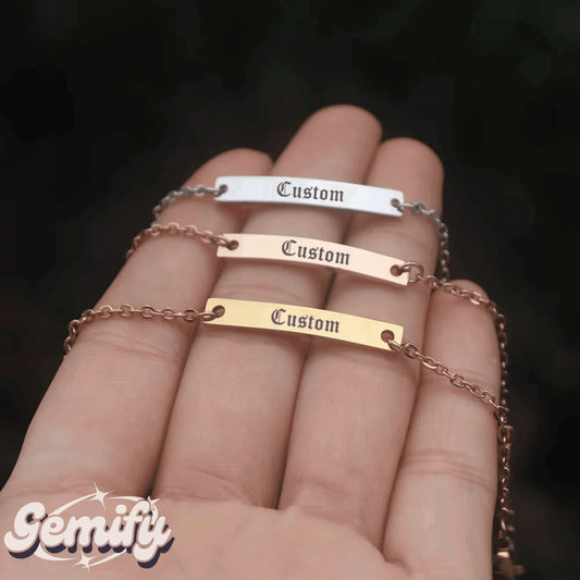 Custom Engraved Name Bracelet - Gemify