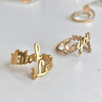Custom Double Name Ring - Gemify