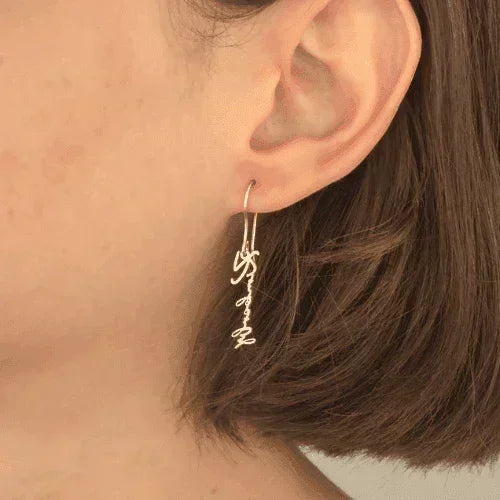 Custom Vertical Name Earrings 2pcs - Gemify