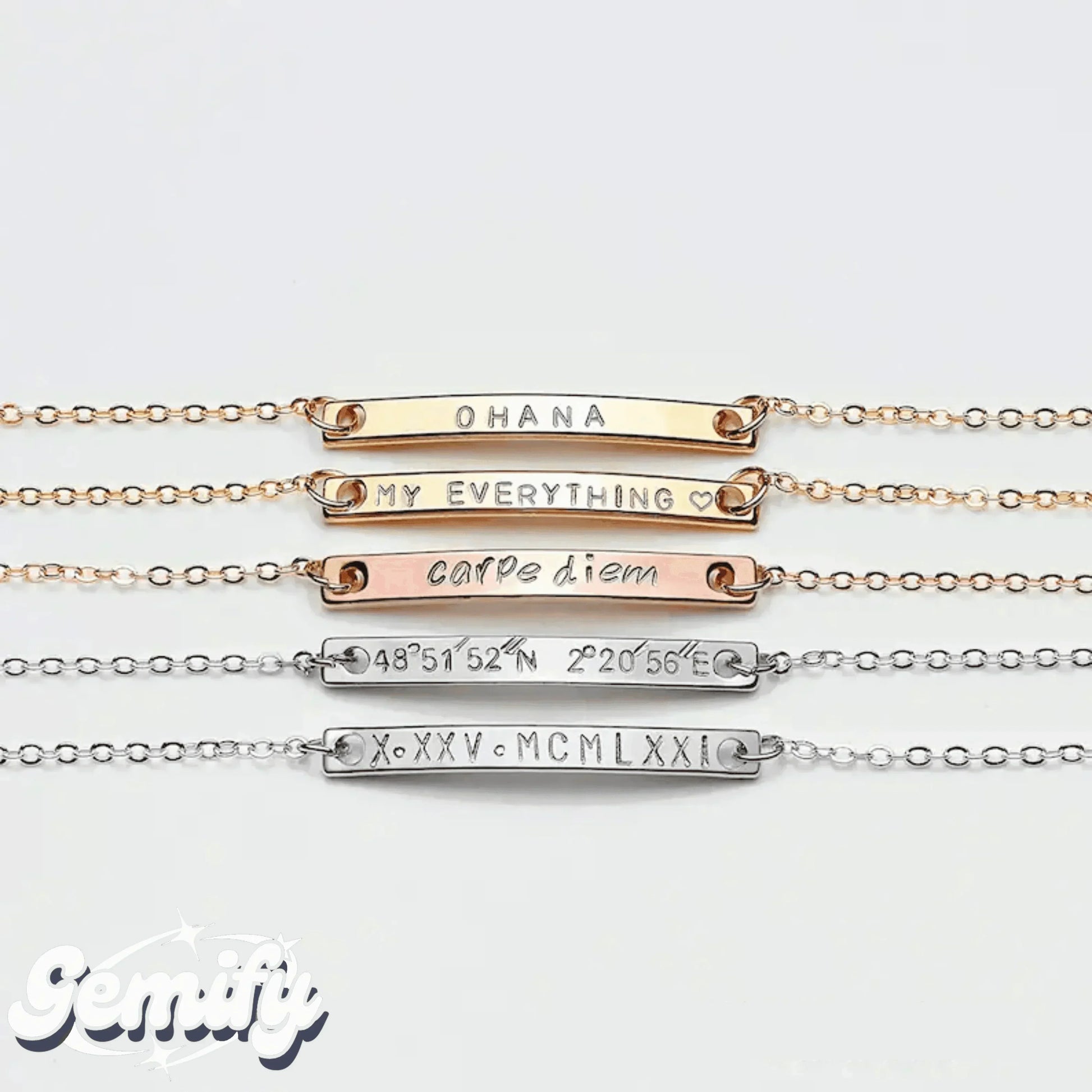 Custom Engraved Name Bracelet - Gemify