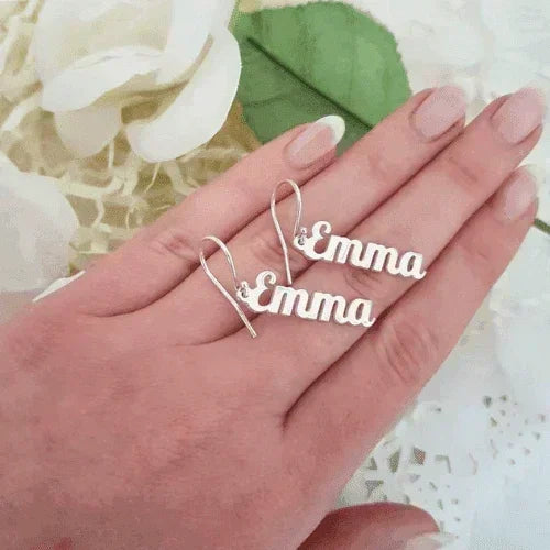 Custom Vertical Name Earrings 2pcs - Gemify