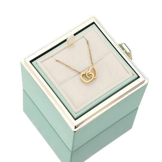 Forever rose - Double Heart Name Necklace - Gemify