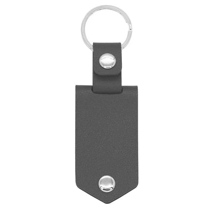 Rock grey custom keychain with engraved message, metal photo frame inside, anniversary gift