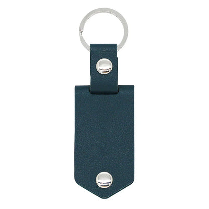 Sea blue photo keychain with custom outside text and hidden photo insert, heartfelt keepsake