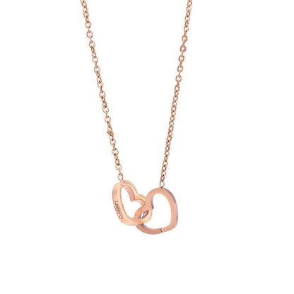 Forever rose - Double Heart Name Necklace - Gemify