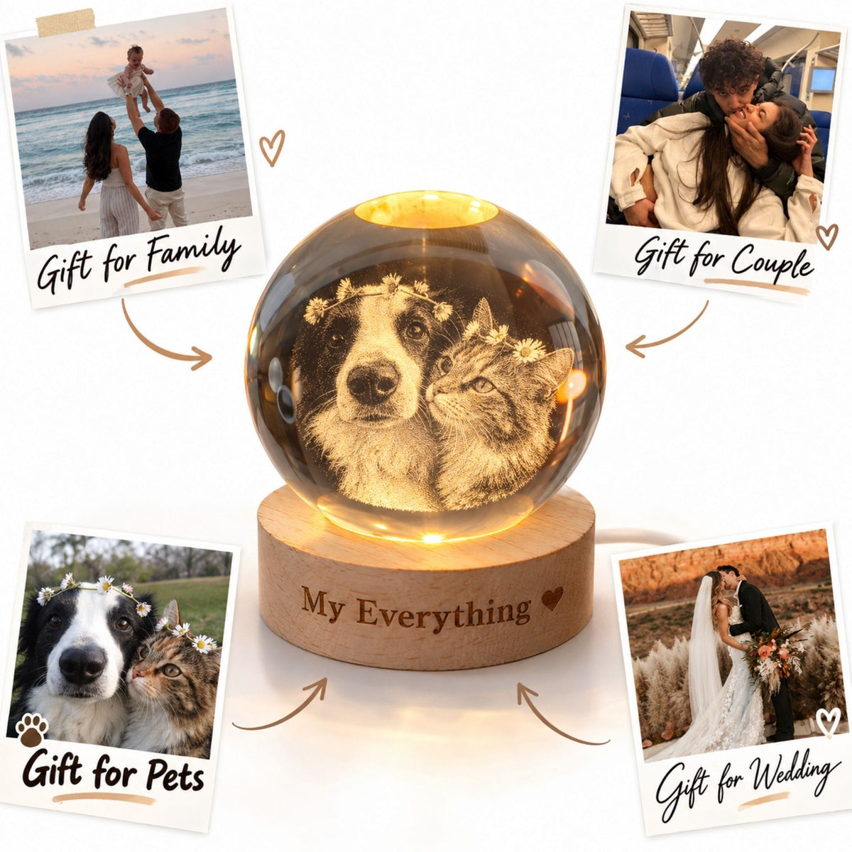 Gemify® Ancle bracelet Custom Crystal Sphere Light Ball