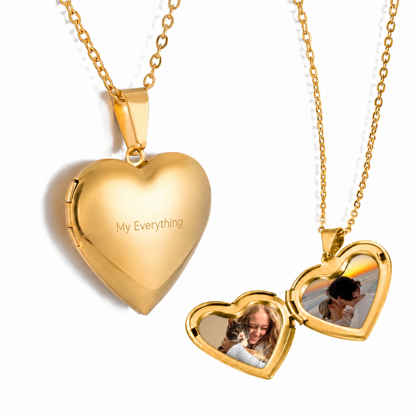 Gemify® Ancle bracelet Custom Heart Memory Locket Engraving & Photo Necklace