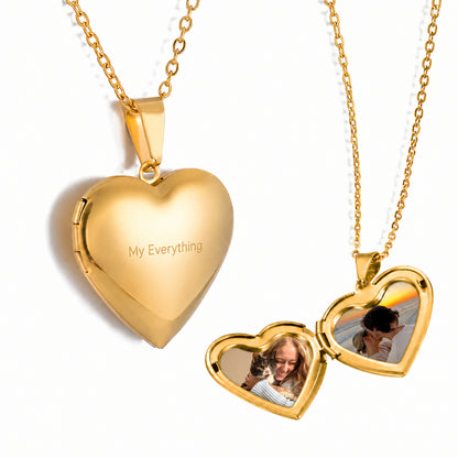 Gemify® Ancle bracelet Custom Heart Memory Locket Engraving & Photo Necklace