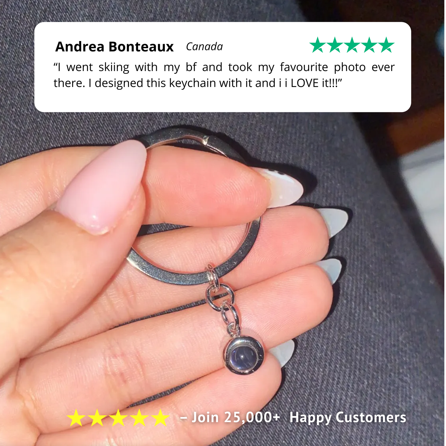 Gemify™ Ancle bracelet Custom Photo Projection Keychain