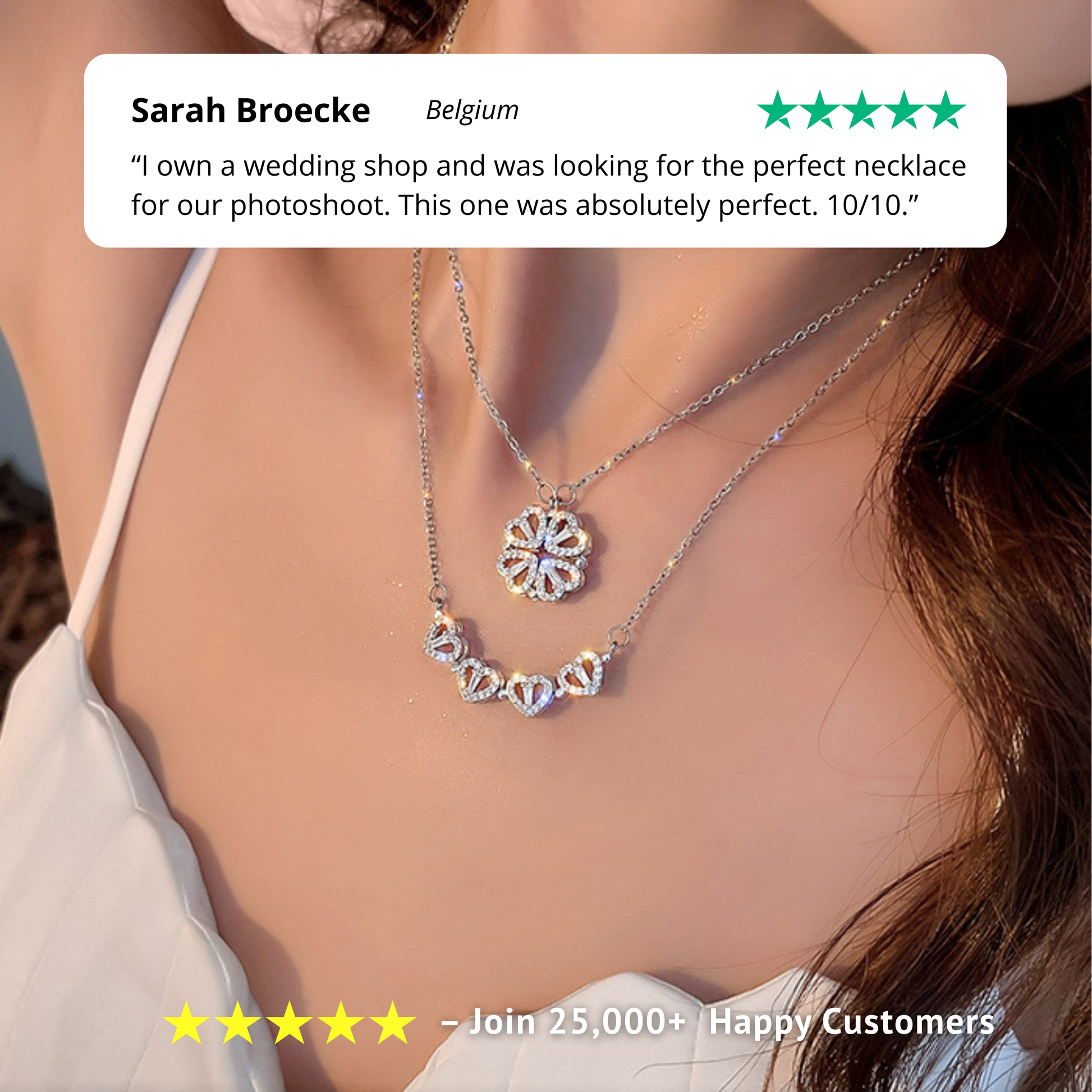 Gemify® Ancle bracelet The Luck Heart Necklace - Forever rose box