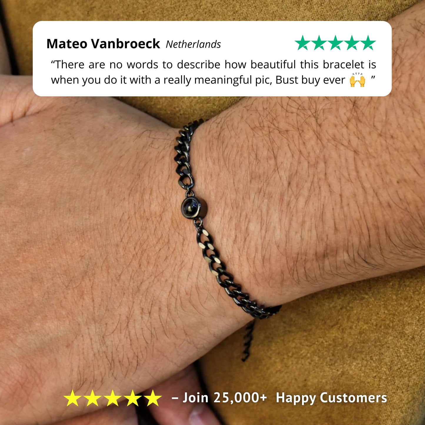 Gemify® Cuban photo pro bracelet Custom Cuban Photo Projection Bracelet