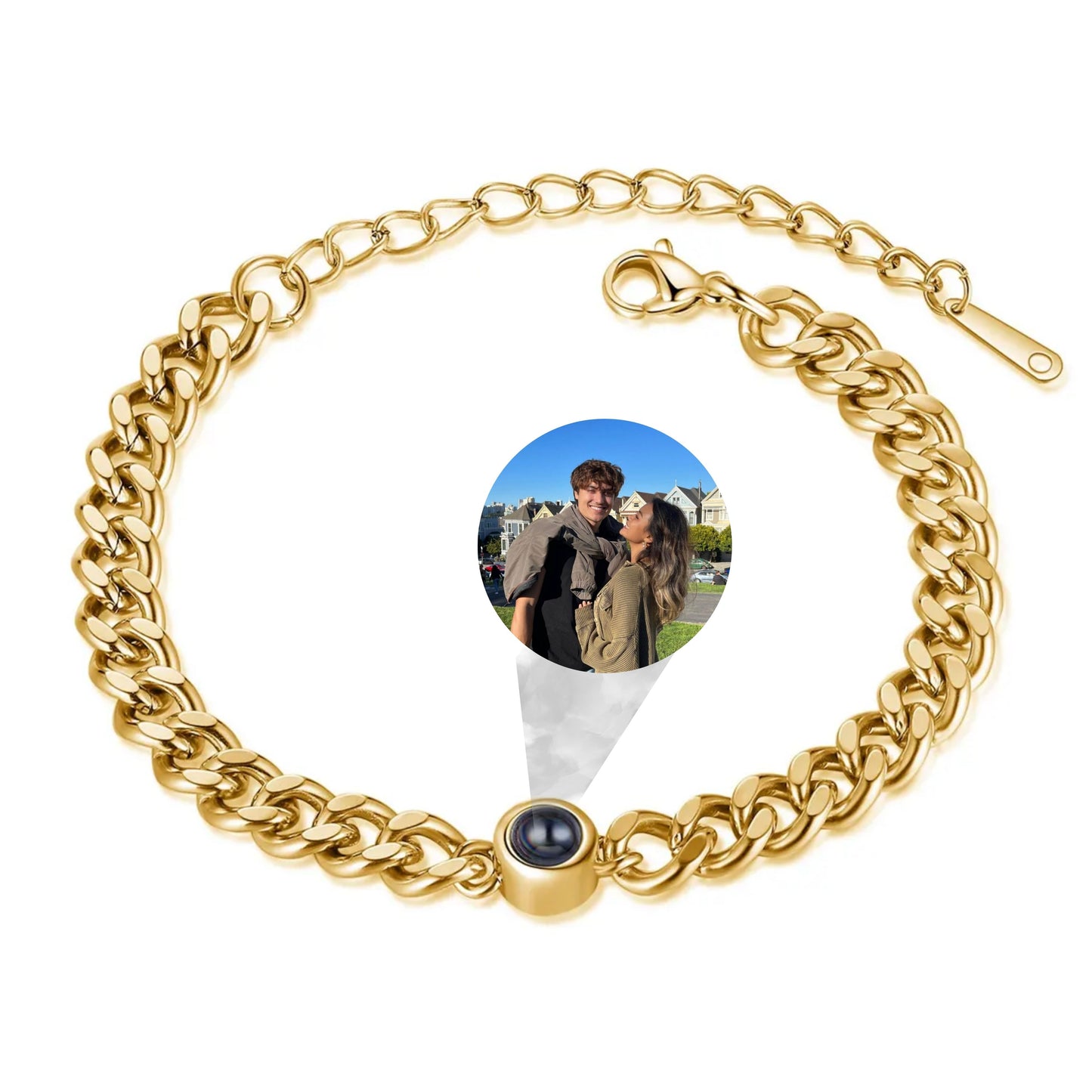 Gemify® Cuban photo pro bracelet Gold Custom Cuban Photo Projection Bracelet