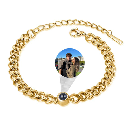 Gemify® Cuban photo pro bracelet Gold Custom Cuban Photo Projection Bracelet