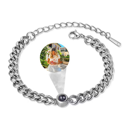 Gemify® Cuban photo pro bracelet Silver Custom Cuban Photo Projection Bracelet