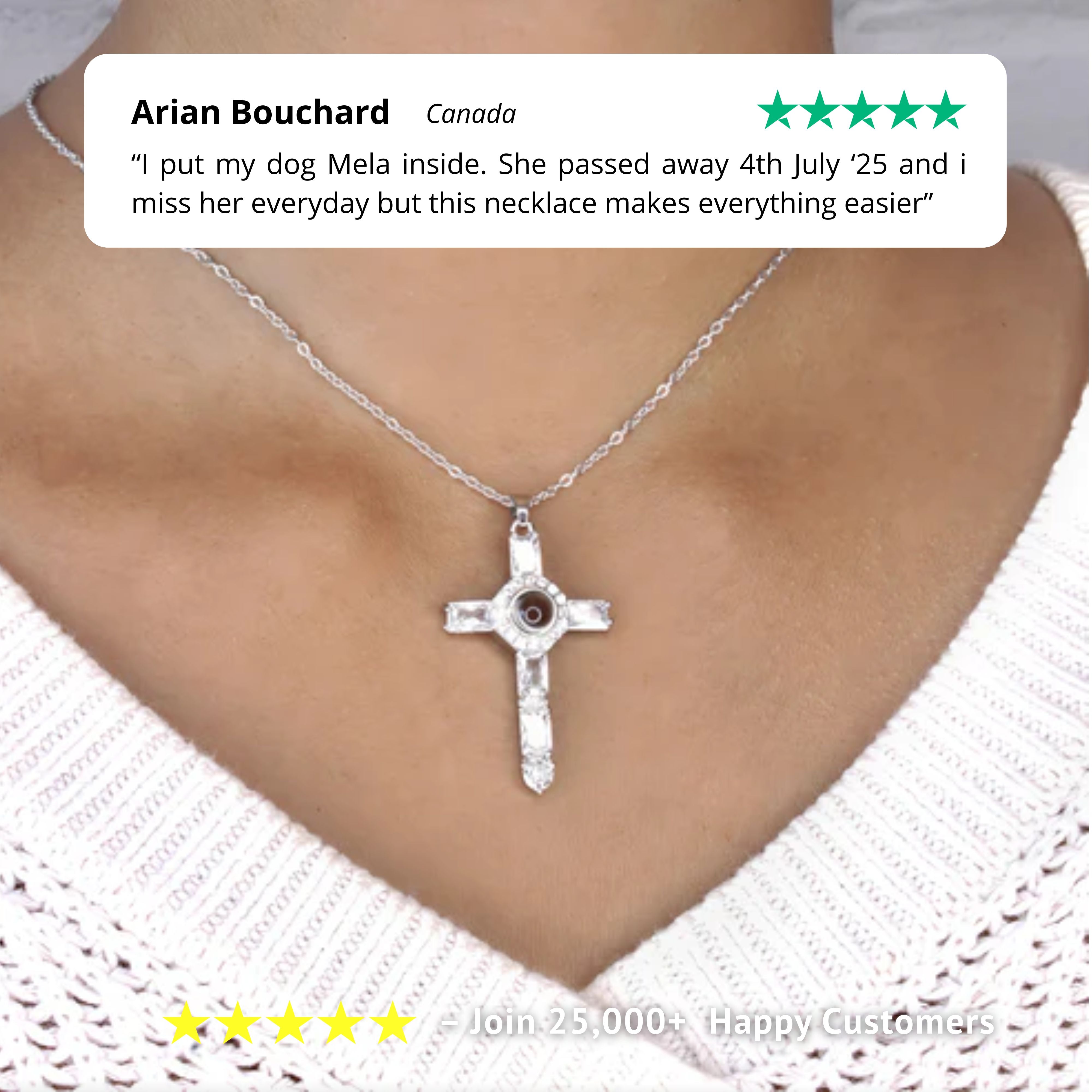 Gemify™ Custom cross photo necklace Custom Photo Cross Projection Necklace