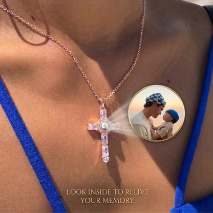 Gemify™ Custom cross photo necklace Custom Photo Cross Projection Necklace