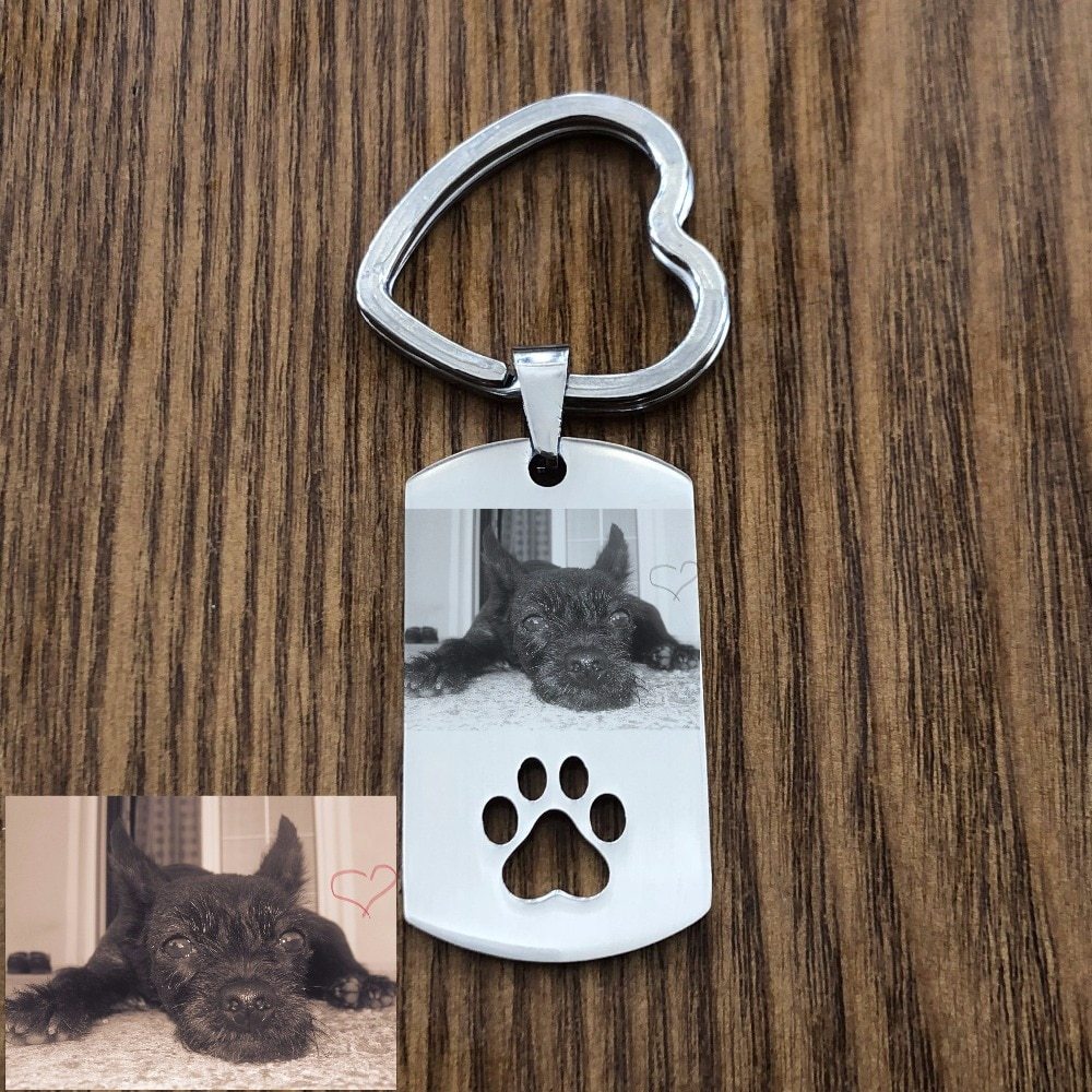 Gemify® Dog tag keychain Custom Dog Tag Photo Keychain
