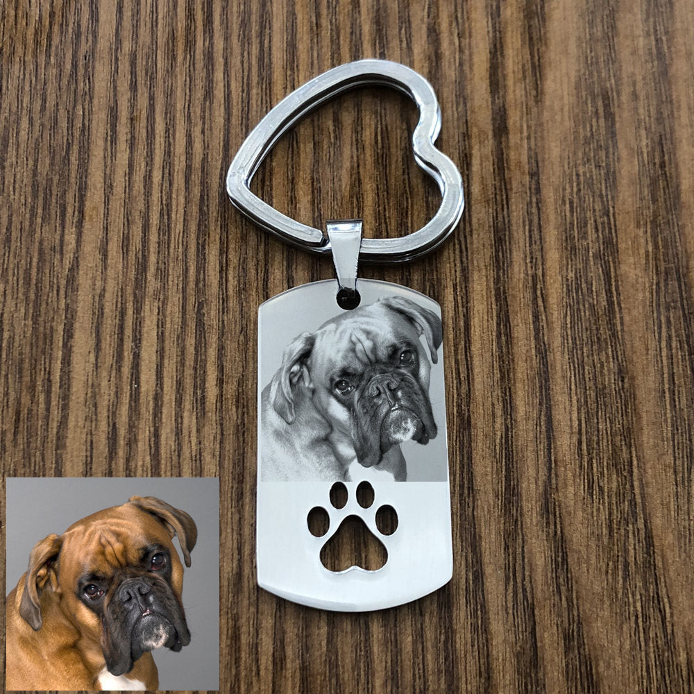 Gemify® Dog tag keychain Custom Dog Tag Photo Keychain