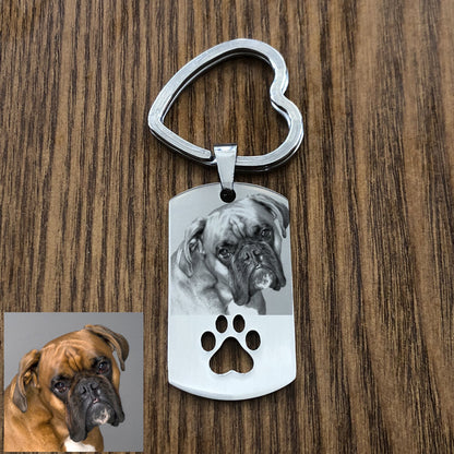 Gemify® Dog tag keychain Custom Dog Tag Photo Keychain