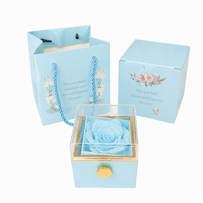 Gemify™ Eternal rose box box Light blue Rotating Eternal Rose Box