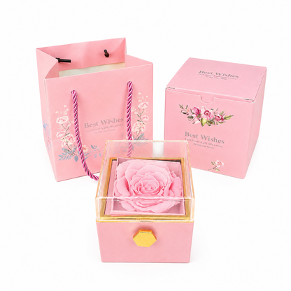 Gemify™ Eternal rose box box Pink Rotating Eternal Rose Box