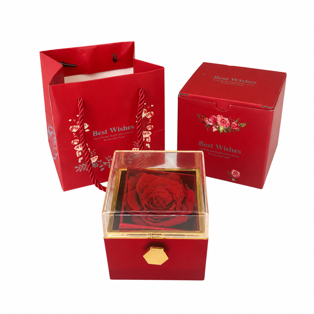 Gemify™ Eternal rose box box Red Rotating Eternal Rose Box