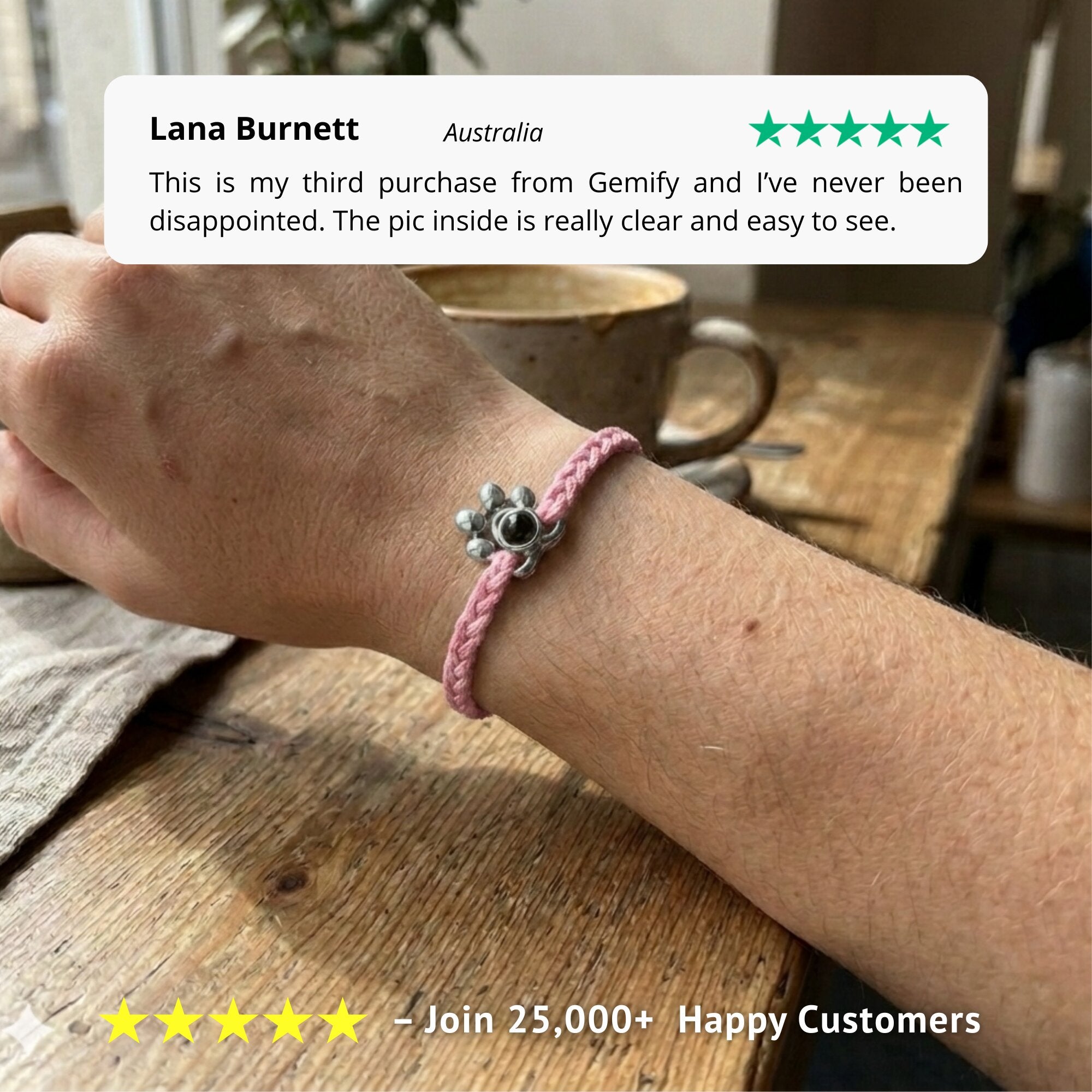 Gemify® Paw bracelet Rope Paw Braided Custom Photo Projection Bracelet