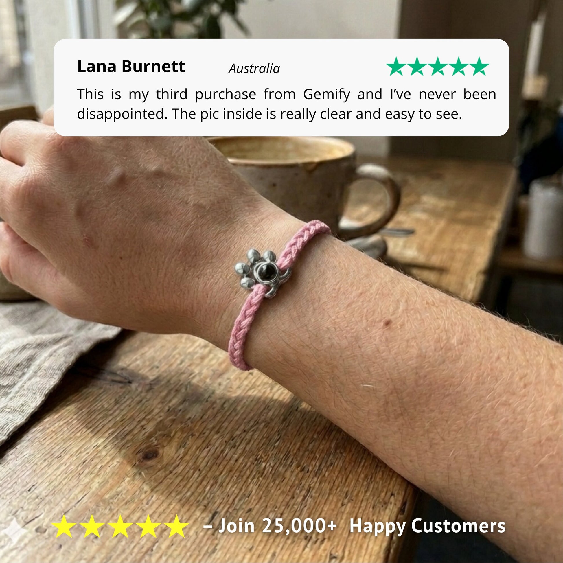 Gemify® Paw bracelet Rope Paw Braided Custom Photo Projection Bracelet