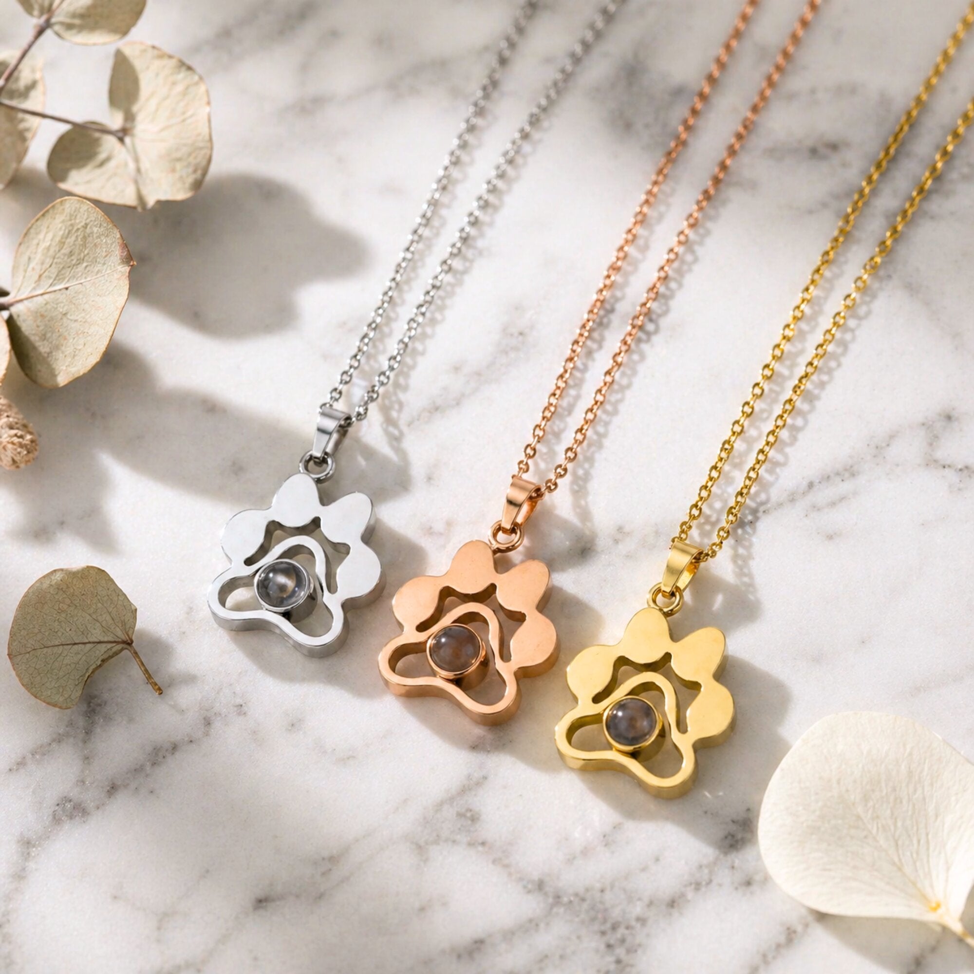 Gemify® Paw necklace + keychain Custom Paw Picture Projection Necklace & Keychain