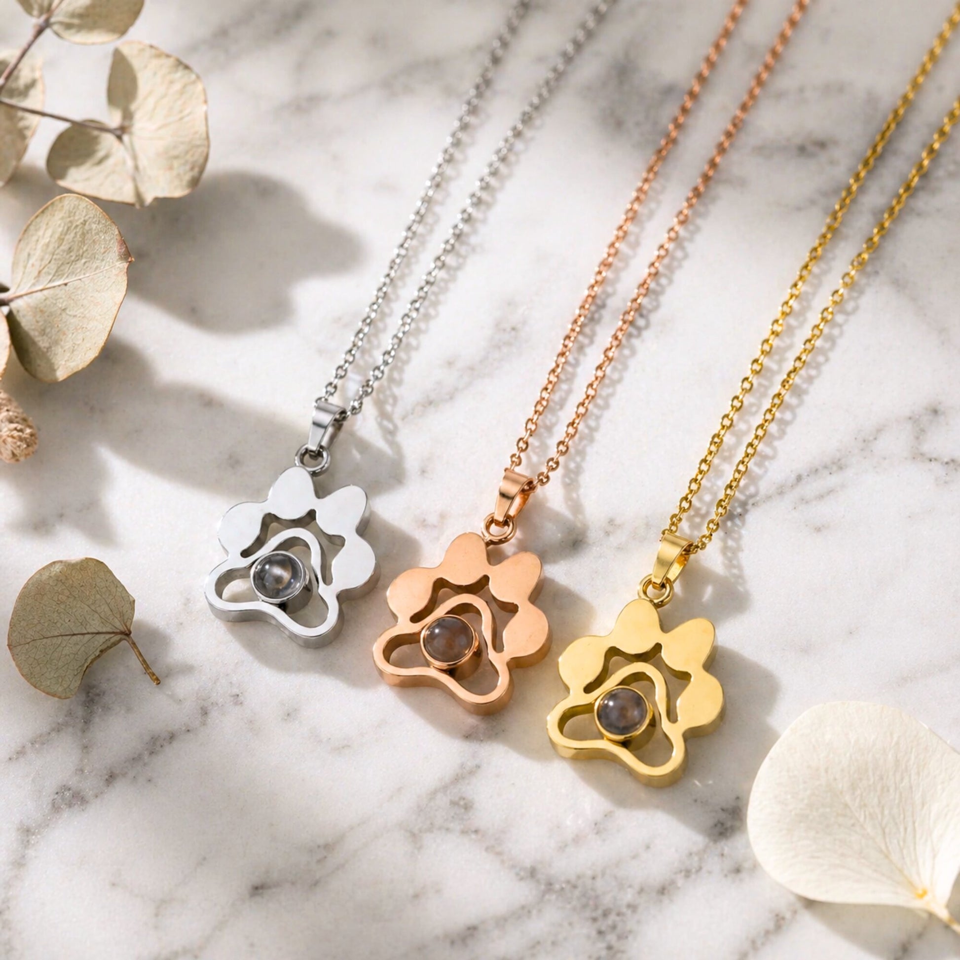 Gemify® Paw necklace + keychain Custom Paw Picture Projection Necklace & Keychain