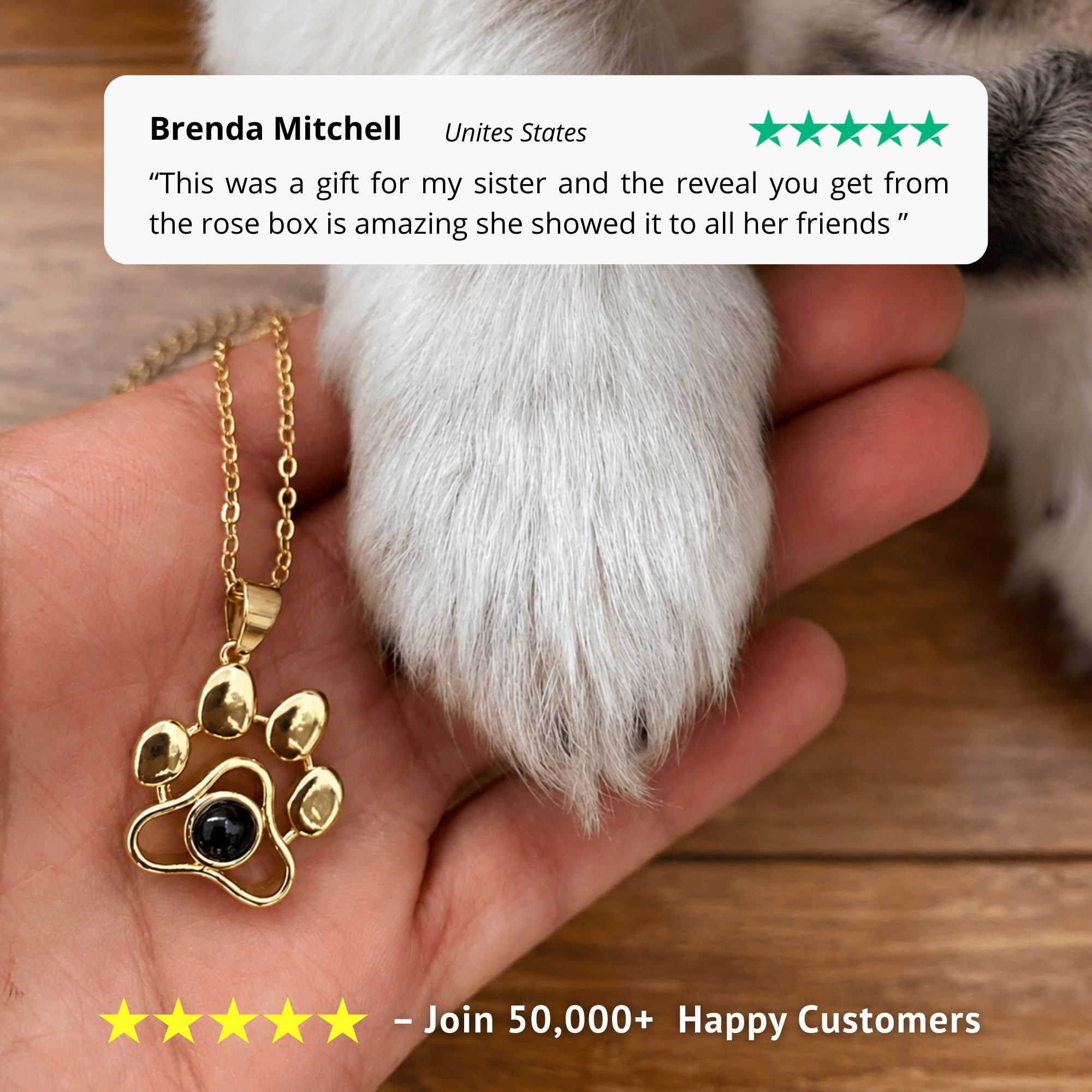 Gemify® Paw necklace + keychain Custom Picture Paw Necklace & Keychain