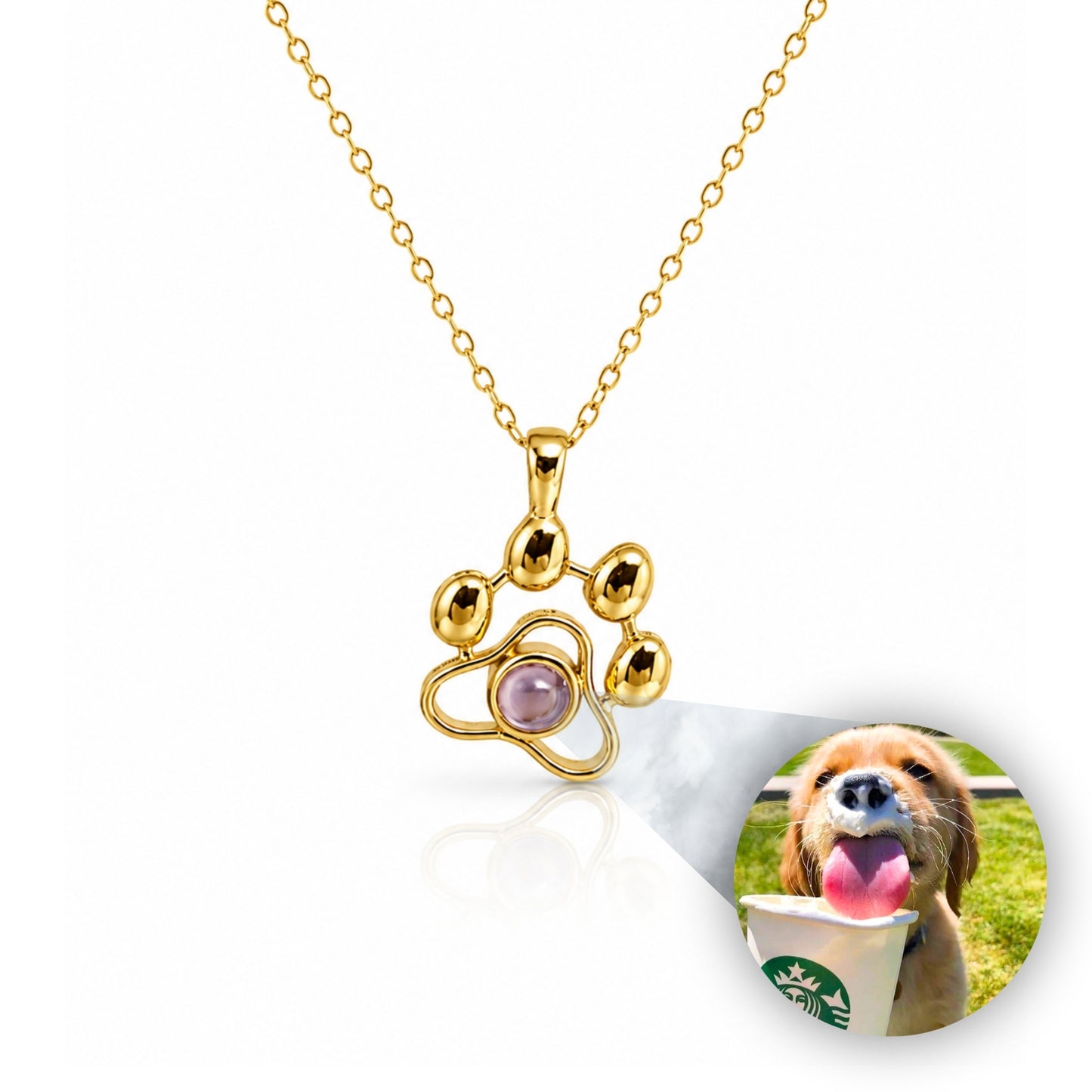 Gemify® Paw necklace + keychain Gold / Necklace Custom Picture Paw Necklace & Keychain