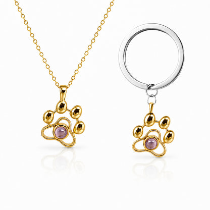 Gemify® Paw necklace + keychain Gold / Necklace & Keychain Set Custom Picture Paw Necklace & Keychain